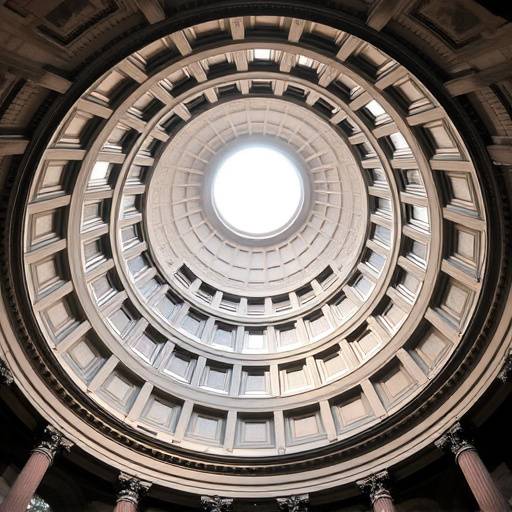 Interno del Pantheon, con la luce che entra dall'oculo